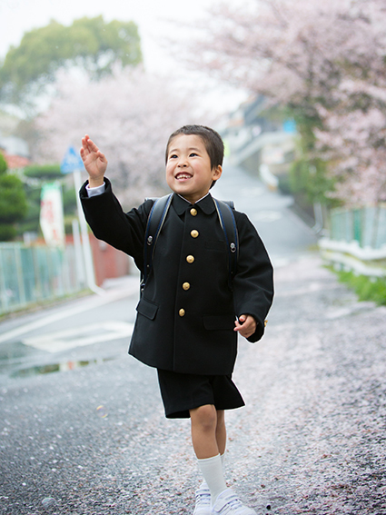 小学校の入学写真男の子ロケーション撮影