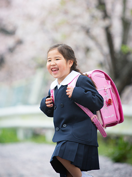 小学校の入学写真女の子ロケーション撮影