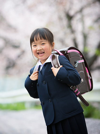 小学校の入学写真女の子ロケーション撮影
