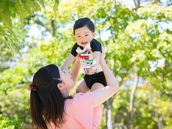 公園での誕生日写真，ロケーション撮影